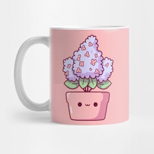 Cute Purple Hyacinths Flower Houseplant | Kawaii Illustration | kawaii cute plant Mug